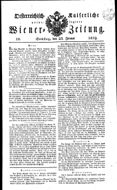 Wiener Zeitung 18190123 Seite: 1