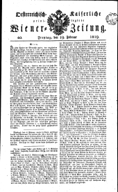 Wiener Zeitung 18190219 Seite: 1