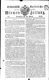Wiener Zeitung 18190220 Seite: 1
