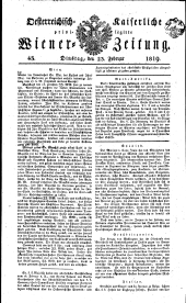 Wiener Zeitung 18190223 Seite: 1