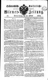Wiener Zeitung 18190225 Seite: 1