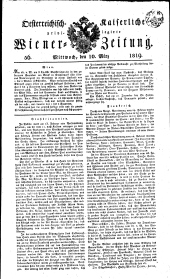 Wiener Zeitung 18190310 Seite: 1