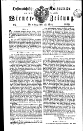 Wiener Zeitung 18190313 Seite: 1