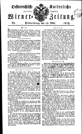 Wiener Zeitung 18190318 Seite: 1