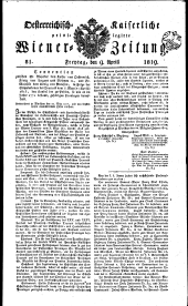 Wiener Zeitung 18190409 Seite: 1