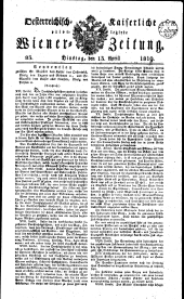 Wiener Zeitung 18190413 Seite: 1