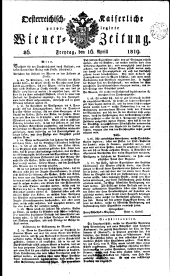 Wiener Zeitung 18190416 Seite: 1