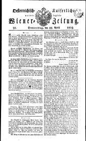 Wiener Zeitung 18190422 Seite: 1
