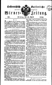 Wiener Zeitung 18190423 Seite: 1