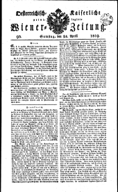 Wiener Zeitung 18190424 Seite: 1