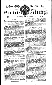 Wiener Zeitung 18190426 Seite: 1