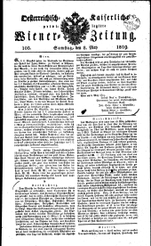 Wiener Zeitung 18190508 Seite: 1