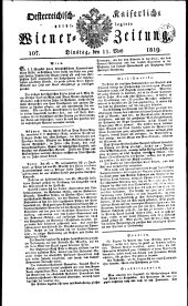 Wiener Zeitung 18190511 Seite: 1