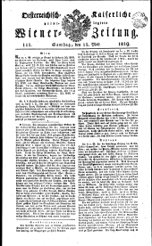 Wiener Zeitung 18190515 Seite: 1