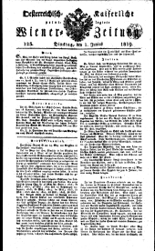 Wiener Zeitung 18190601 Seite: 1