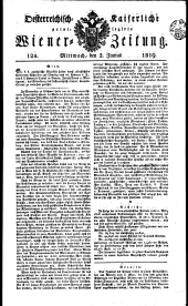 Wiener Zeitung 18190602 Seite: 1