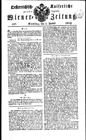 Wiener Zeitung 18190605 Seite: 1