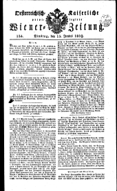 Wiener Zeitung 18190615 Seite: 1