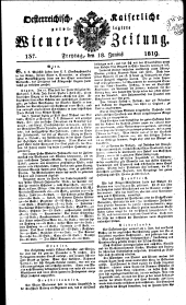 Wiener Zeitung 18190618 Seite: 1