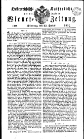 Wiener Zeitung 18190622 Seite: 1