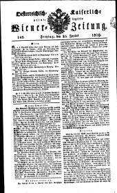 Wiener Zeitung 18190625 Seite: 1