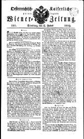 Wiener Zeitung 18190706 Seite: 1