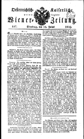 Wiener Zeitung 18190713 Seite: 1