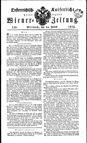 Wiener Zeitung 18190714 Seite: 1