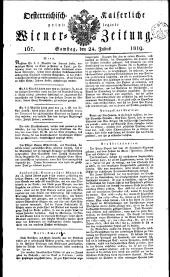 Wiener Zeitung 18190724 Seite: 1