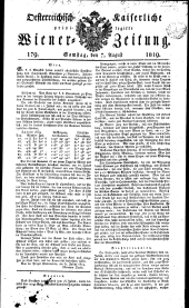 Wiener Zeitung 18190807 Seite: 1