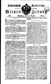 Wiener Zeitung 18190814 Seite: 1