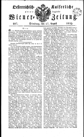 Wiener Zeitung 18190817 Seite: 1