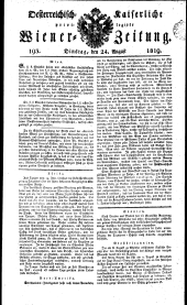 Wiener Zeitung 18190824 Seite: 1