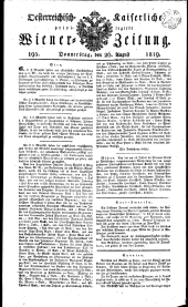 Wiener Zeitung 18190826 Seite: 1