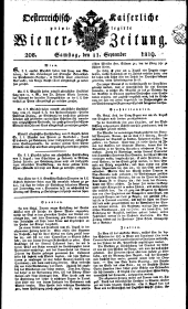 Wiener Zeitung 18190911 Seite: 1