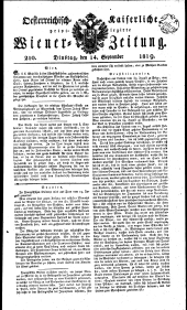 Wiener Zeitung 18190914 Seite: 1