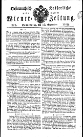 Wiener Zeitung 18190916 Seite: 1