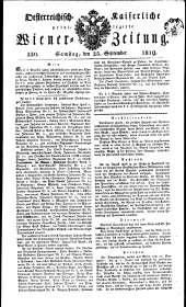 Wiener Zeitung 18190925 Seite: 1