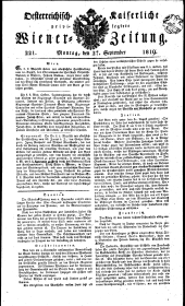 Wiener Zeitung 18190927 Seite: 1