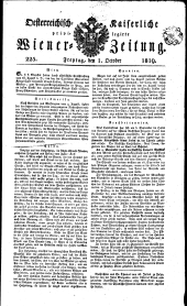 Wiener Zeitung 18191001 Seite: 1