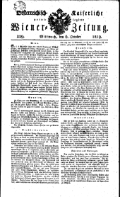 Wiener Zeitung 18191006 Seite: 1