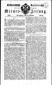 Wiener Zeitung 18191009 Seite: 1