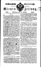 Wiener Zeitung 18191012 Seite: 1