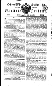 Wiener Zeitung 18191015 Seite: 1