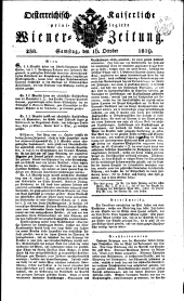 Wiener Zeitung 18191016 Seite: 1