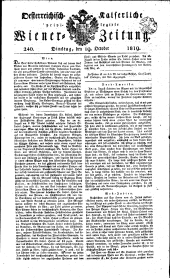 Wiener Zeitung 18191019 Seite: 1