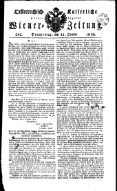 Wiener Zeitung 18191021 Seite: 1