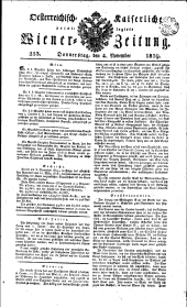 Wiener Zeitung 18191104 Seite: 1