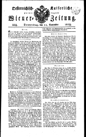 Wiener Zeitung 18191111 Seite: 1