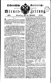 Wiener Zeitung 18191120 Seite: 1